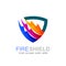 Shield Fire Logo Design Element, security logo