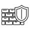 Shield firewall icon, outline style