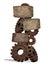 Shield gear cogs rust rusted signs old vintage 3d