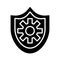 Shield with gear settings machine silhouette style icon