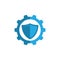 Shield gear symbol logo template vector