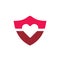 Shield heart logo design vector, love protection logo icon, flat style illustration