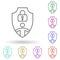 Shield, human protection multi color icon. Simple thin line, outline vector of professional seo icons for ui and ux, website or