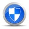 Shield icon blue round button illustration