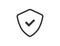 Shield icon with check mark. Protection emblem. Isolated security sign. Privacy outline illustration. Black secure icon. Checkmark