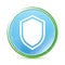 Shield icon natural aqua cyan blue round button