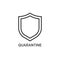 Shield icon quarantine. Shield symbol vector sign