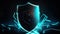 A shield icon representing a firewall protecting against cyber attacks created with Generative AI