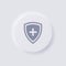 Shield icon, White Neumorphism soft UI Design.