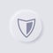 Shield icon, White Neumorphism soft UI Design.