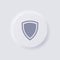 Shield icon, White Neumorphism soft UI Design.