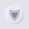 Shield icon, White Neumorphism soft UI Design.