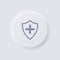 Shield icon, White Neumorphism soft UI Design.