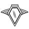 shield insignia military winged outline empty