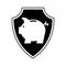 Shield insurance with piggy isolated icon