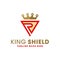 Shield king illustration logo with letter R