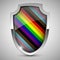 Shield with LGBTQ inclusive pride flag