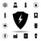 shield, lightning icon . Set of alternative energy illustrations icons. Can be used for web, logo, mobile app, UI, UX