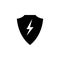 Shield, lightning icon on white background. Can be used for web, logo, mobile app, UI UX