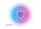 Shield line icon. Privacy secure sign. Gradient blur button. Vector