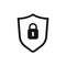 Shield lock icon for site design. Isolated vector sign