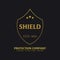 Shield logo. Protection company. Security. Guardian. Vector illustration.