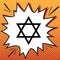 Shield Magen David Star. Symbol of Israel. Vector. Comics style