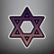 Shield Magen David Star. Symbol of Israel. Vector. Violet gradie