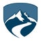 Shield mountain badge concept design. Symbol graphic template element vector