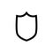 Shield outline flat style vector eps10. Shield outline black line icon.