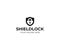 Shield and padlock logo template. Shield lock vector design