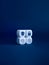 Shield. padlock, two step authentication and fingerprint, personal information icons on white blocks on blue background.