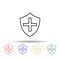 Shield probiotic multi color icon. Simple thin line, outline vector of probiotics icons for ui and ux, website or mobile