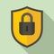 Shield protect security icon, flat style