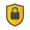 Shield protect security icon, flat style