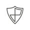 Shield protection icon vector. Line security symbol.