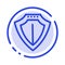 Shield, Protection, Locked, Protect Blue Dotted Line Line Icon