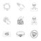 Shield, protection, superman, and other web icon in outline style.Opportunities, assistance, rescue icons in set