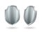 Shield realistic metal 3d icons set, silver medieval knight guard element. Template award trophy