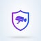 Shield security cctv camera sign icon or logo. security and technology concept. Surveillance CCTV Camera vector illustration