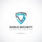 Shield Security Flat Logo Design. Vector Illustrator Eps.10