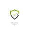 Shield securuty logo, icon stylish design, vector