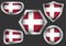 Shield set with flag of Denmark