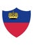Shield Shaped Flag of Liechtenstein