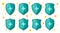 Shield strong prevention security immune icon set