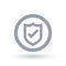Shield tick icon. Secure badge checkmark symbol.