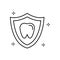 Shield, tooth icon. Simple line, outline vector elements of hygiene icons for ui and ux, website or mobile application