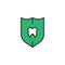 Shield tooth protect filled outline icon