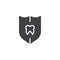 Shield tooth protect icon vector