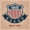 Shield vote flag american, politics voting and elections USA, make it count